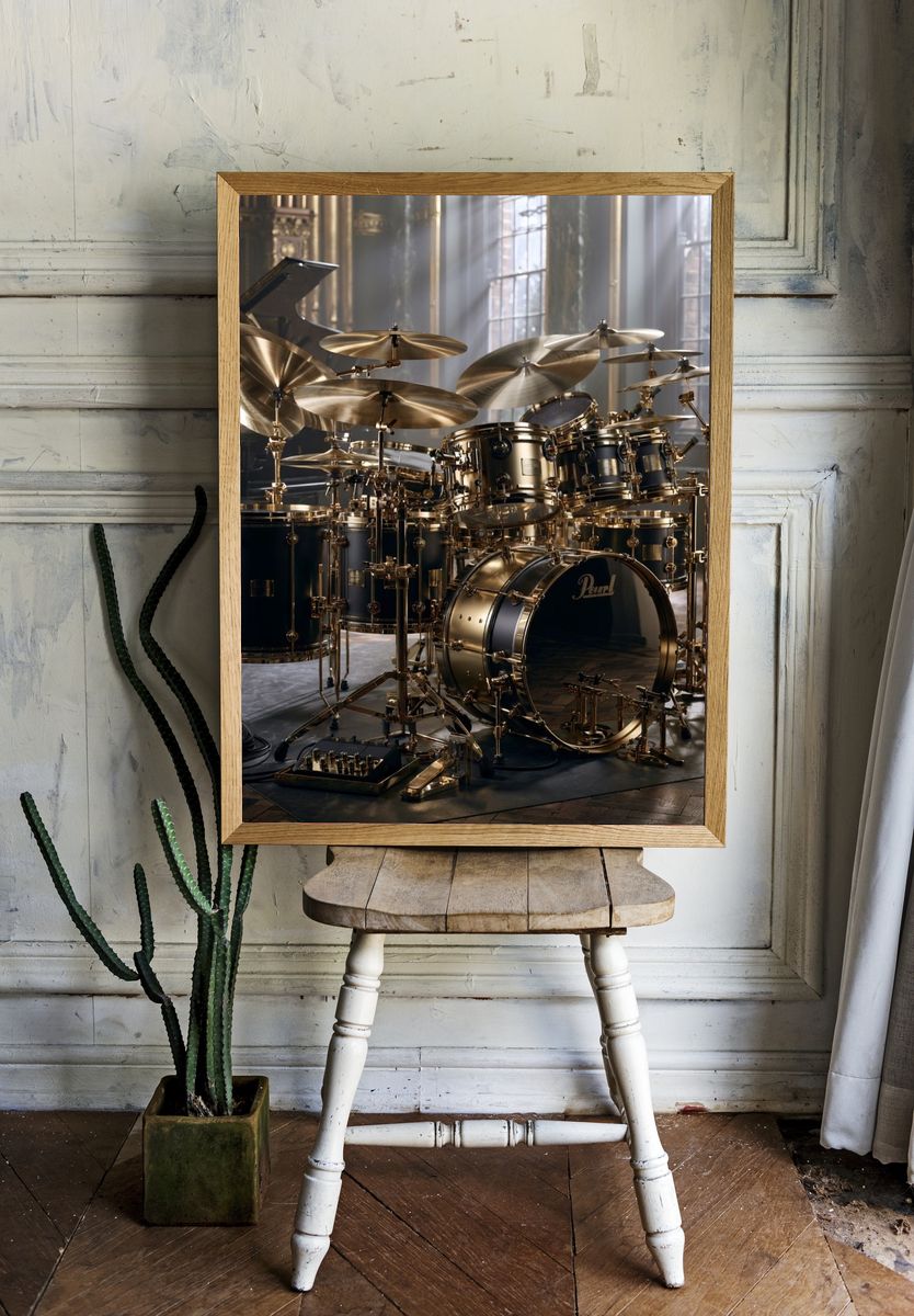 Luxury Drum Kit Photography Poster. — room view 1