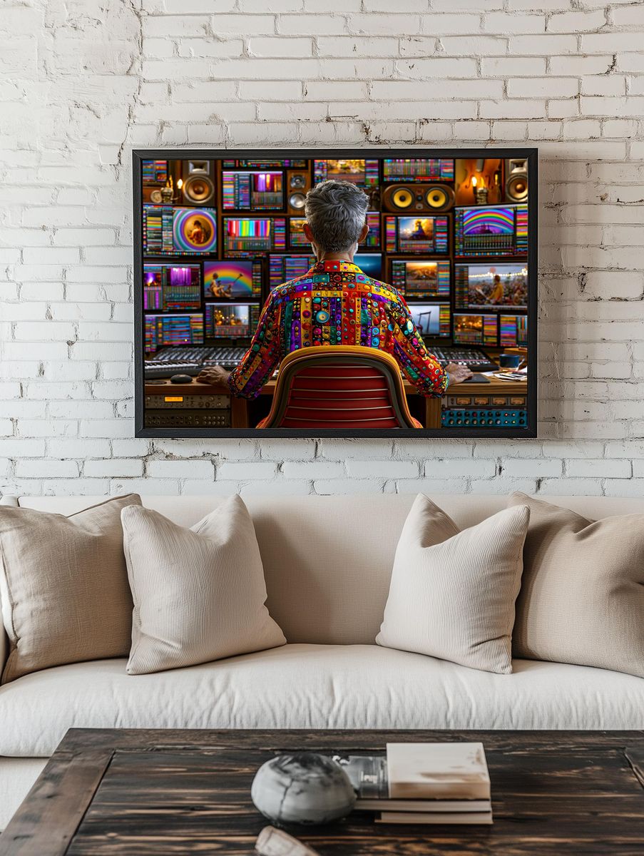 Colorful Music Producer Photography Poster. room preview