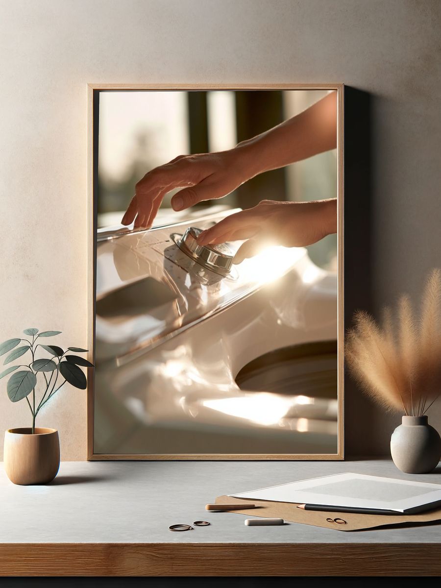 Sunlit Piano Hands Photography Poster. — room view 2