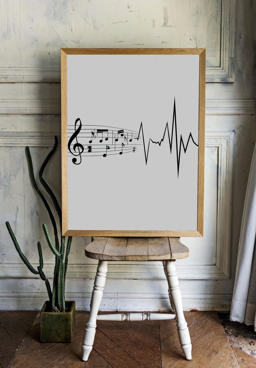Music Pulse Typography Poster. — room view 1