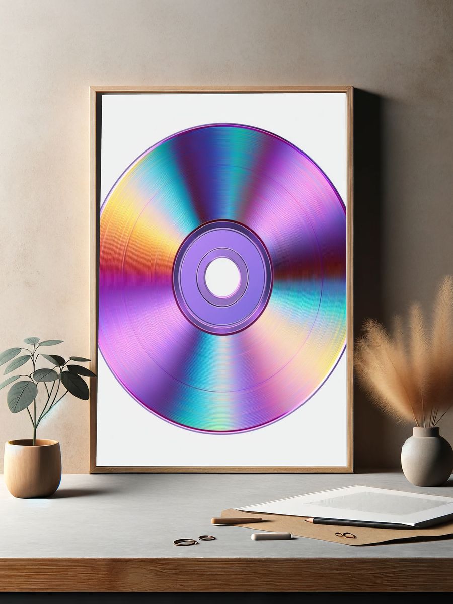 Holographic CD Disc Print. — room view 2