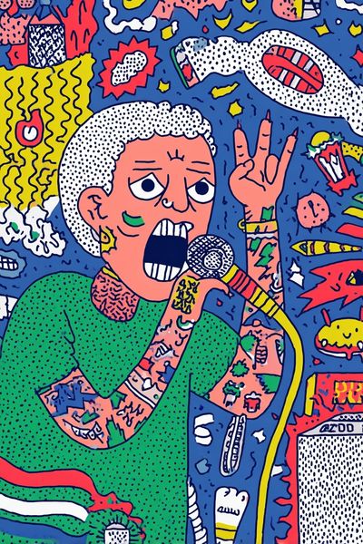 Vibrant Musician — Illustration Print. poster print