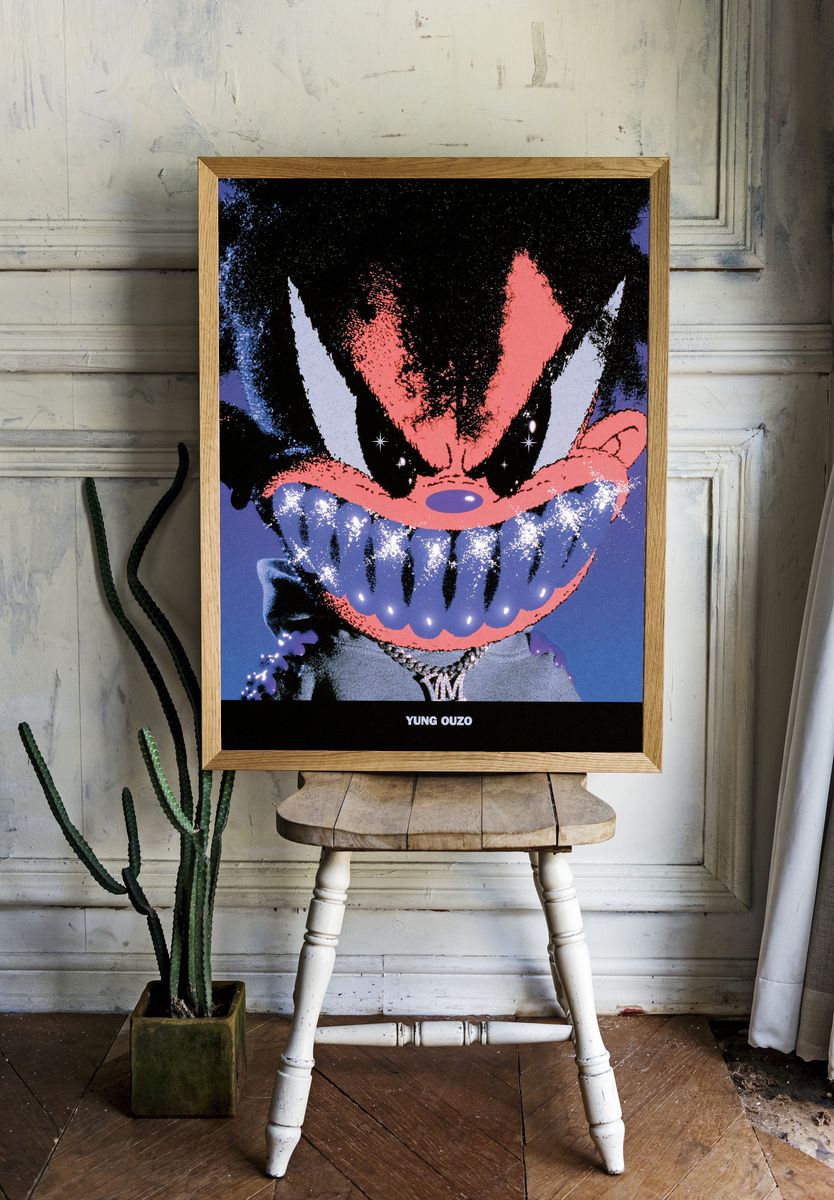 Yung Ouzo Pop-Art Poster. room preview