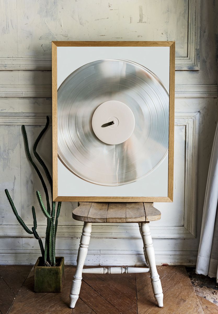 Vinyl Record Minimalist Poster. — room view 1
