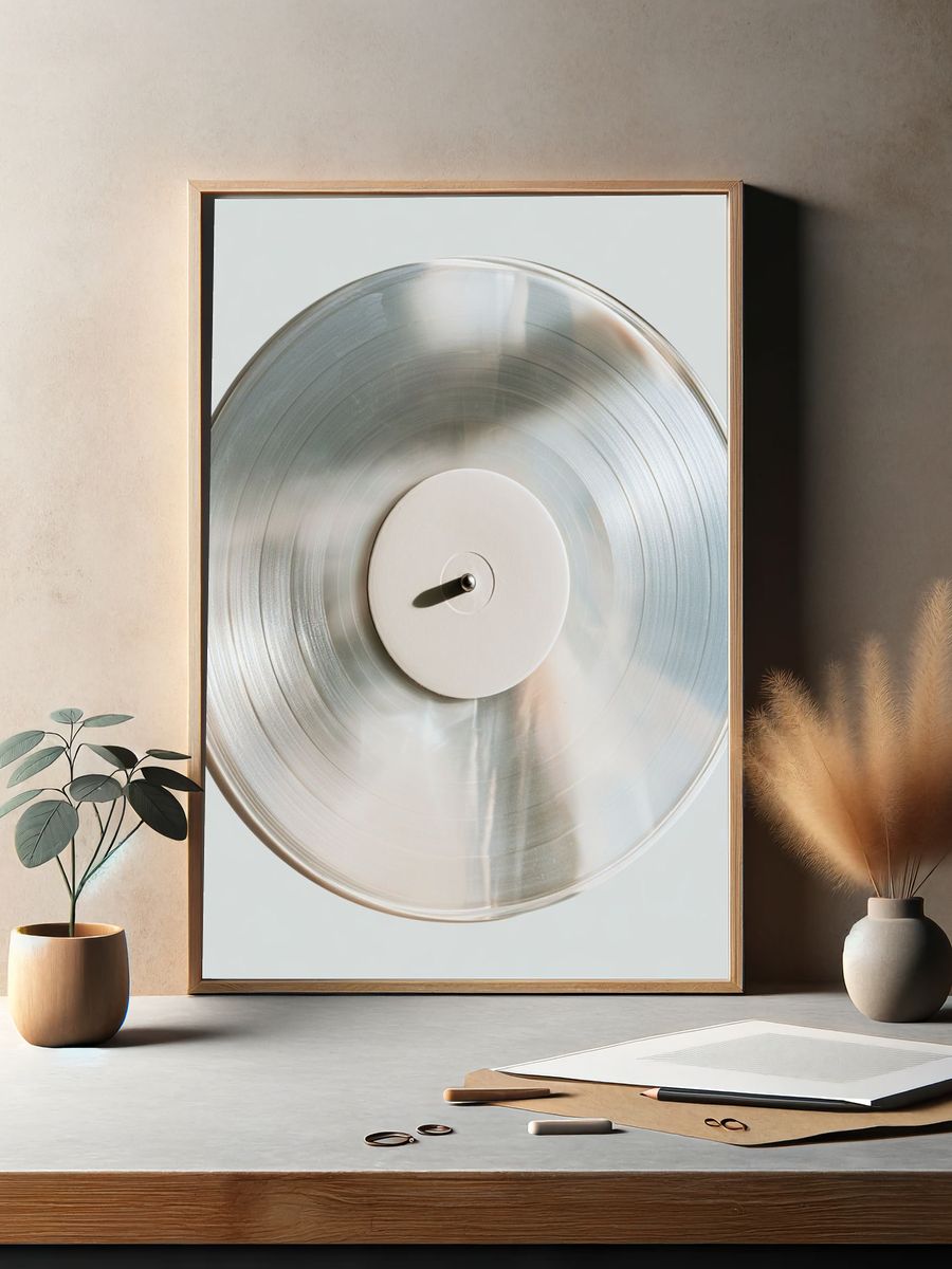 Vinyl Record Minimalist Poster. — room view 2