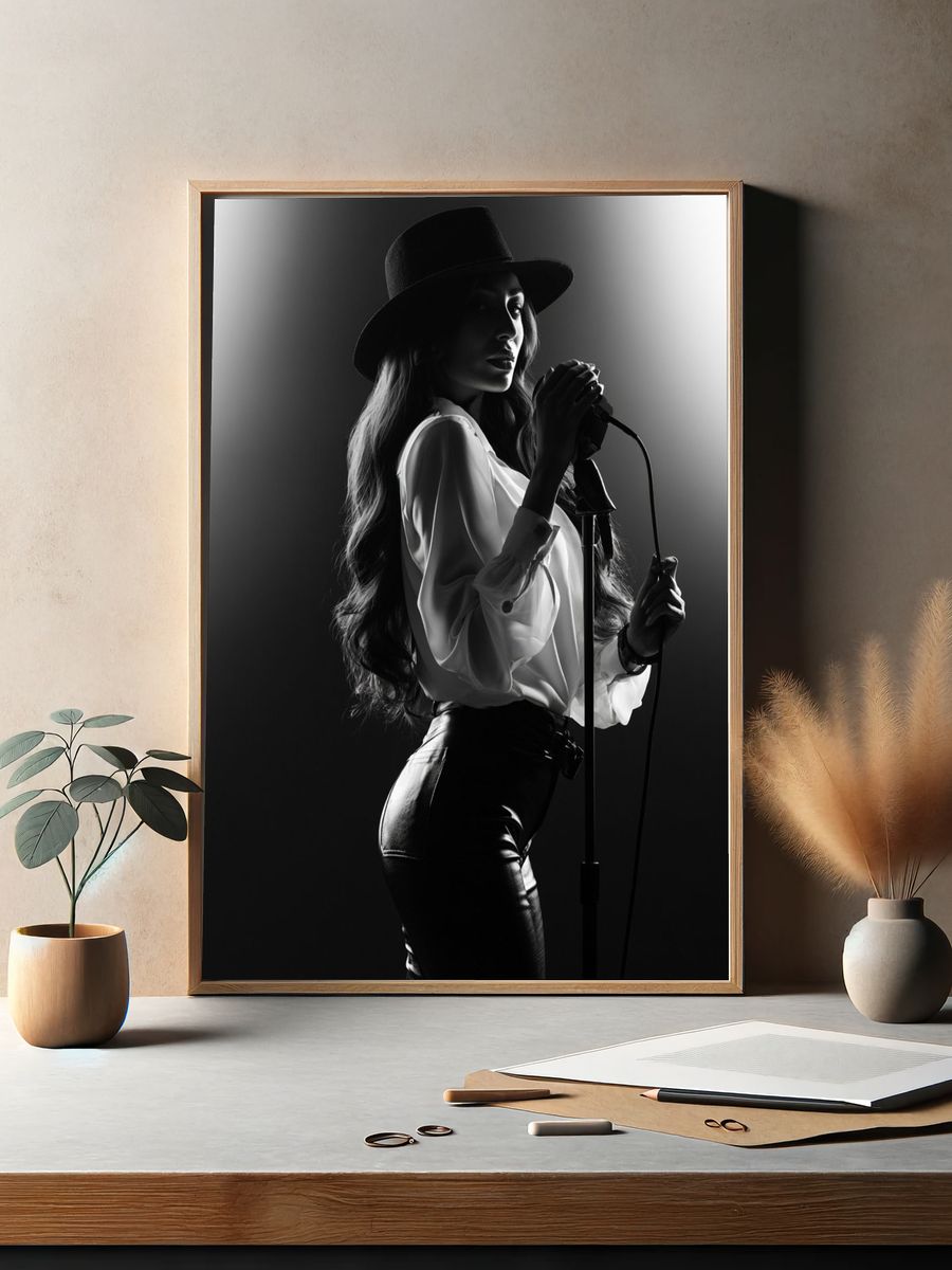 Vintage Singer Portrait Poster. — room view 2