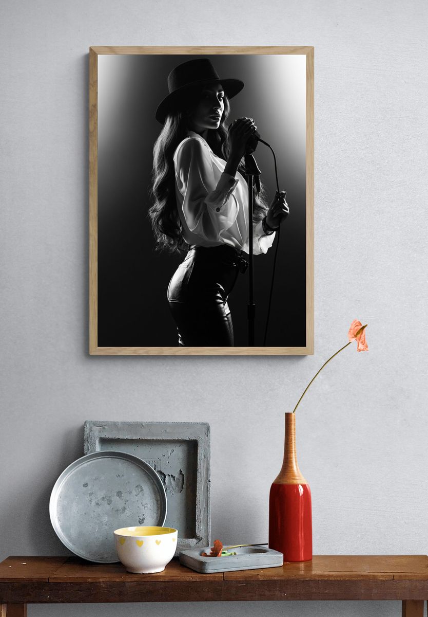 Vintage Singer Portrait Poster. — room view 3