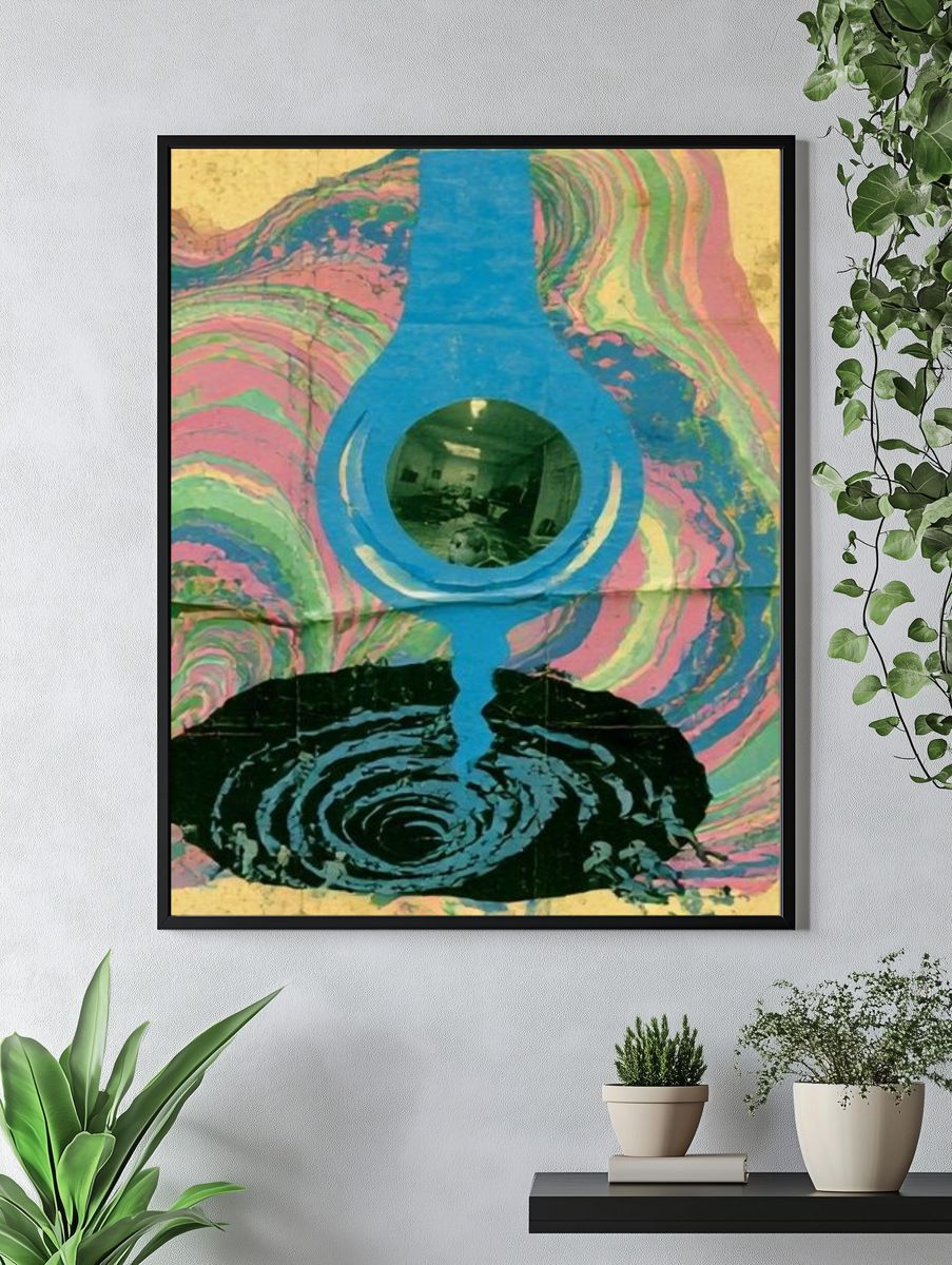 Psychedelic Guitar Collage Poster. — room view 4