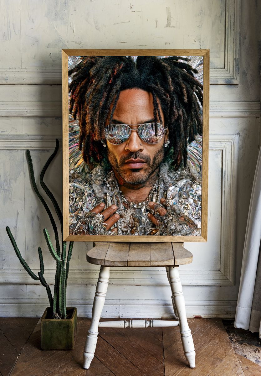 Lenny Kravitz Portrait Print. — room view 1