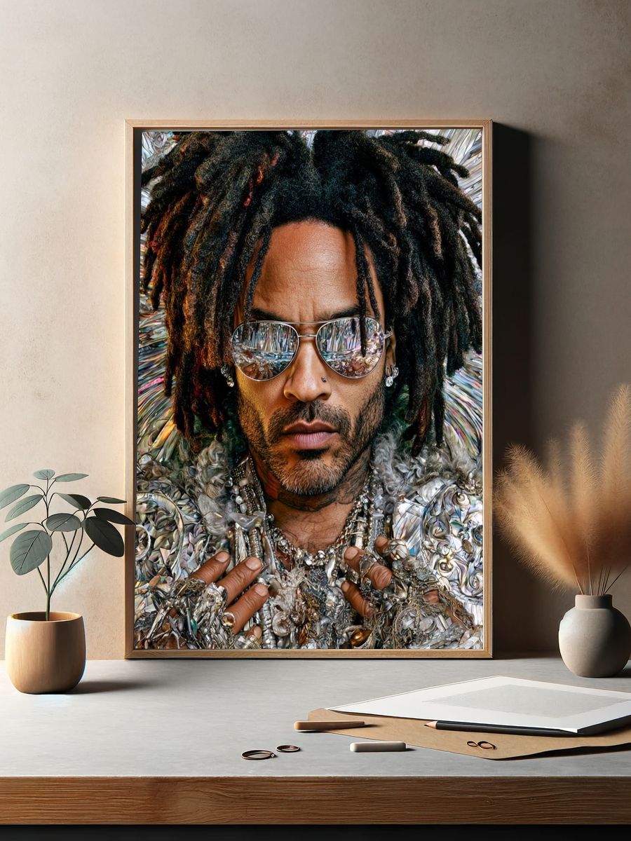 Lenny Kravitz Portrait Print. — room view 2