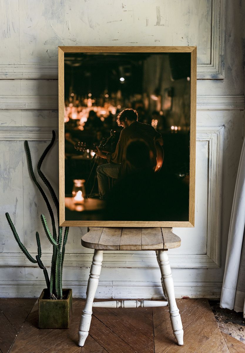 Intimate Jazz Performance Photography Poster. room preview