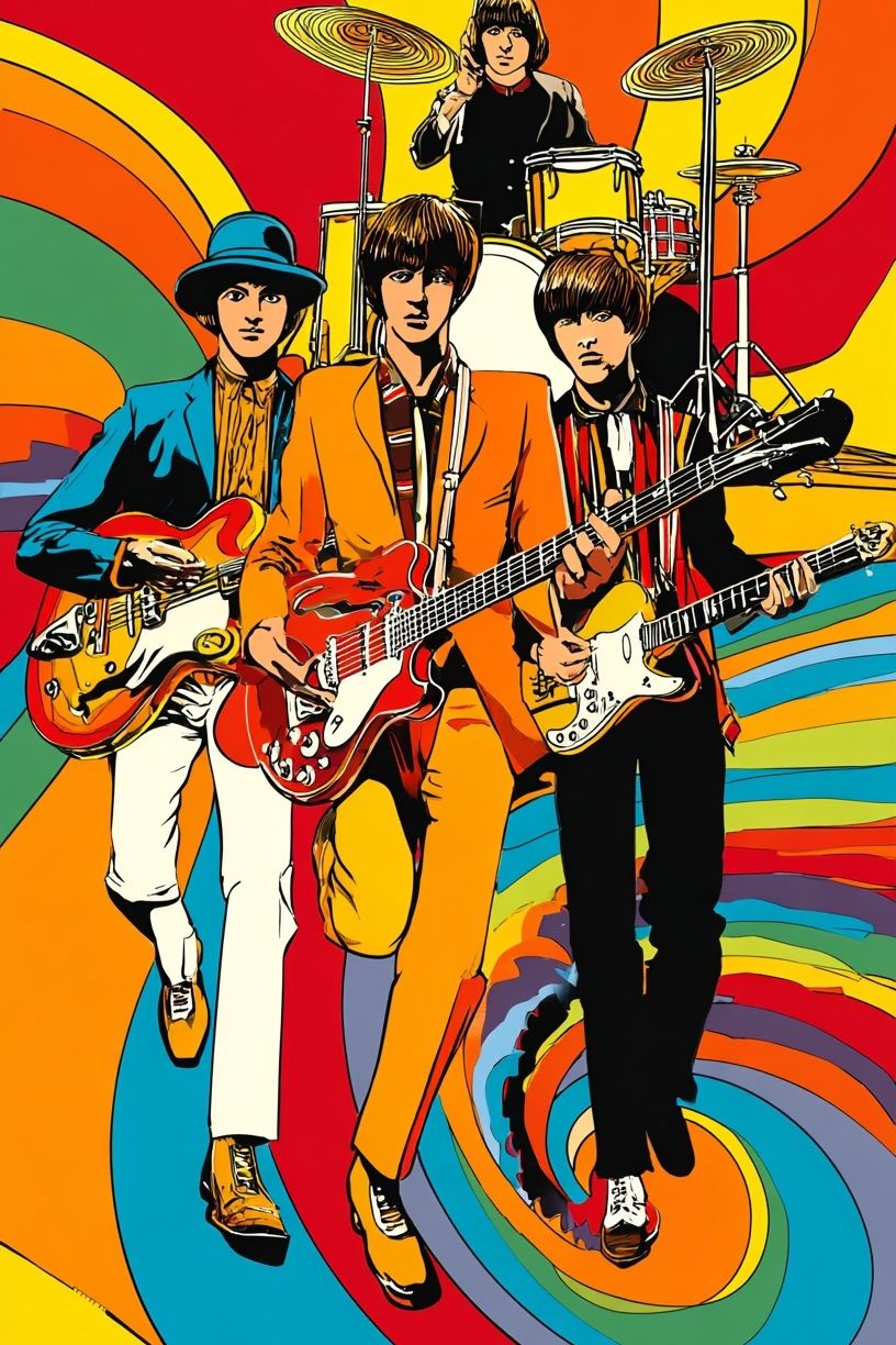 Psychedelic Rock Band Poster. poster — music art
