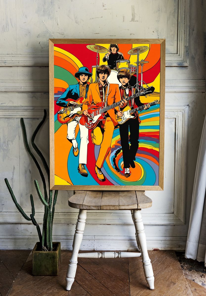 Psychedelic Rock Band Poster. — room view 1