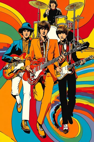 Psychedelic Rock Band Poster.