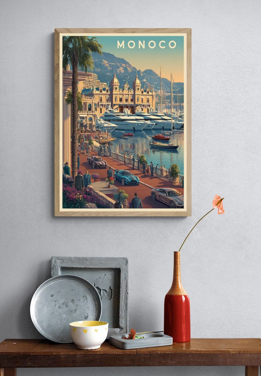 Monaco — Vintage Travel Print. — room view 3