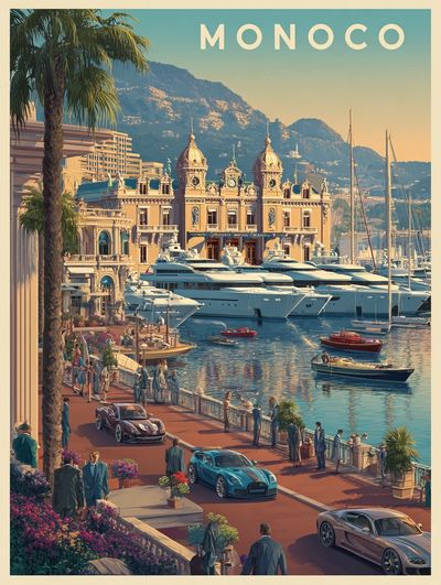 Monaco — Vintage Travel Print. poster print