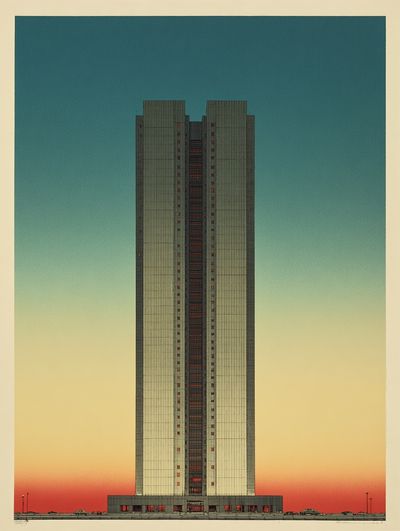 Modern Skyscraper — Vintage Print. poster