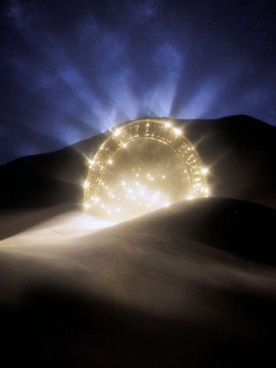 Mystical Portal in Desert — Sci-Fi Print. poster print