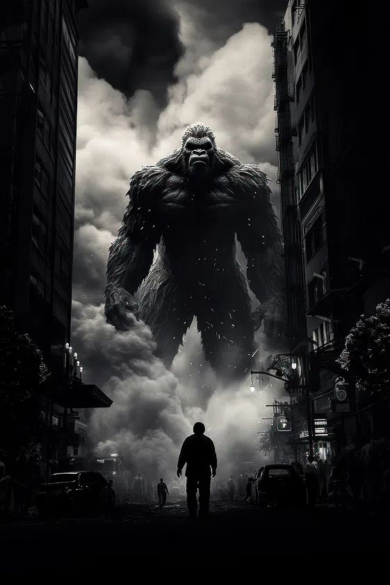Giant Gorilla in Cityscape — Movie Poster. poster detail