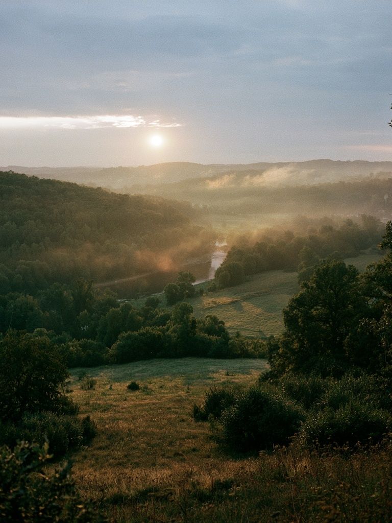 Misty Valley Sunrise Photography Poster. poster — photography art
