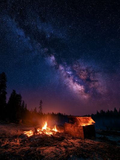 Milky Way Campfire Night Poster.