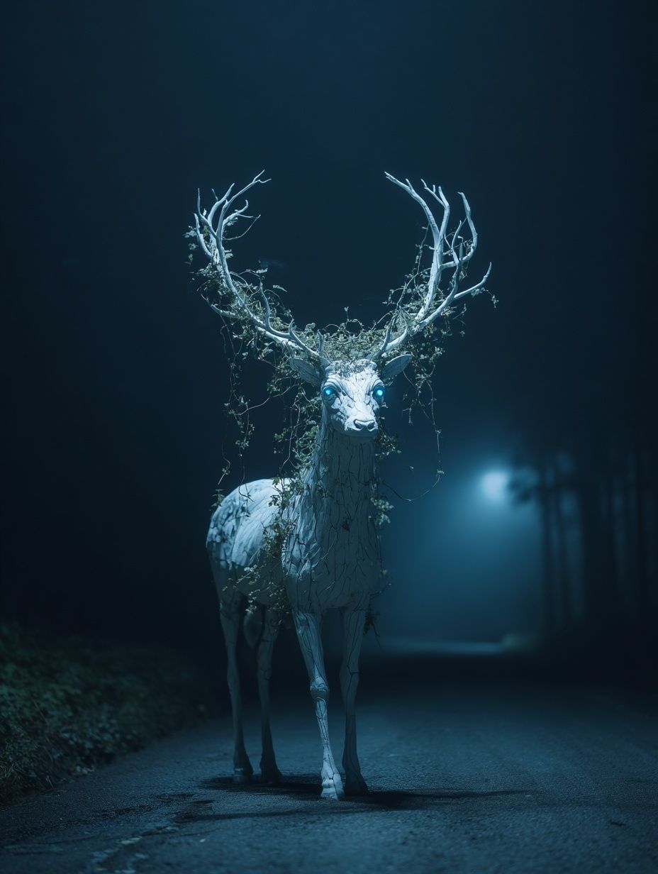 Mystical White Deer Poster. poster — nature art