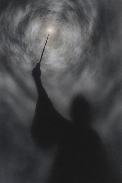 Mystical Wizard with Wand — Fantasy Print. poster