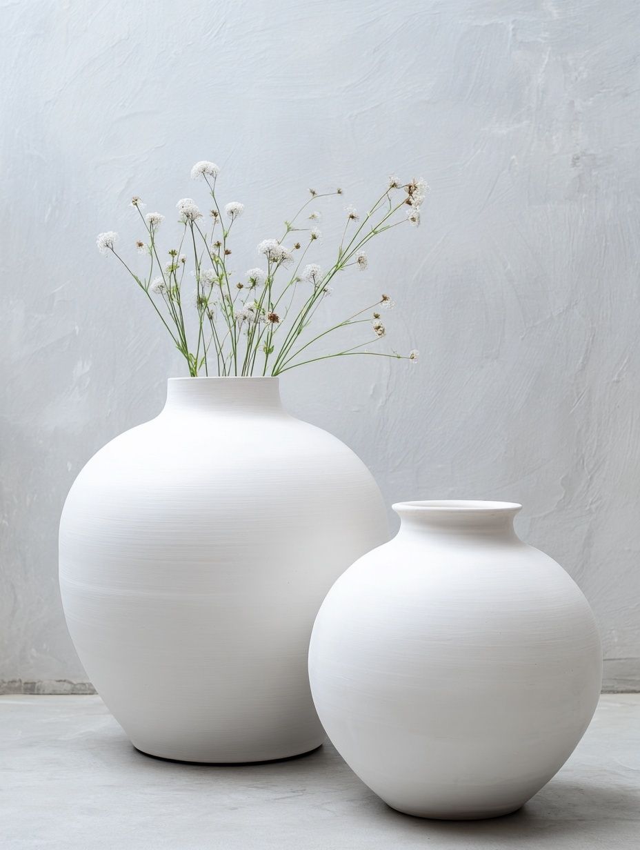 Minimalist White Vases Poster. poster detail