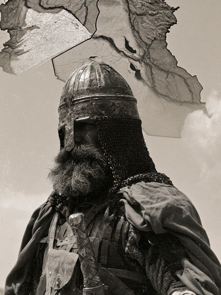 Medieval Warrior Portrait Print. poster detail