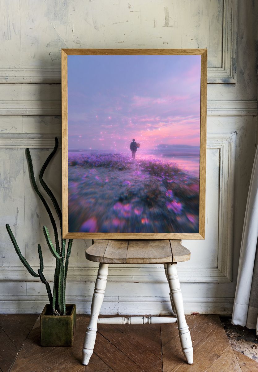 Mystical Beach Walk — Fine Art Print room preview