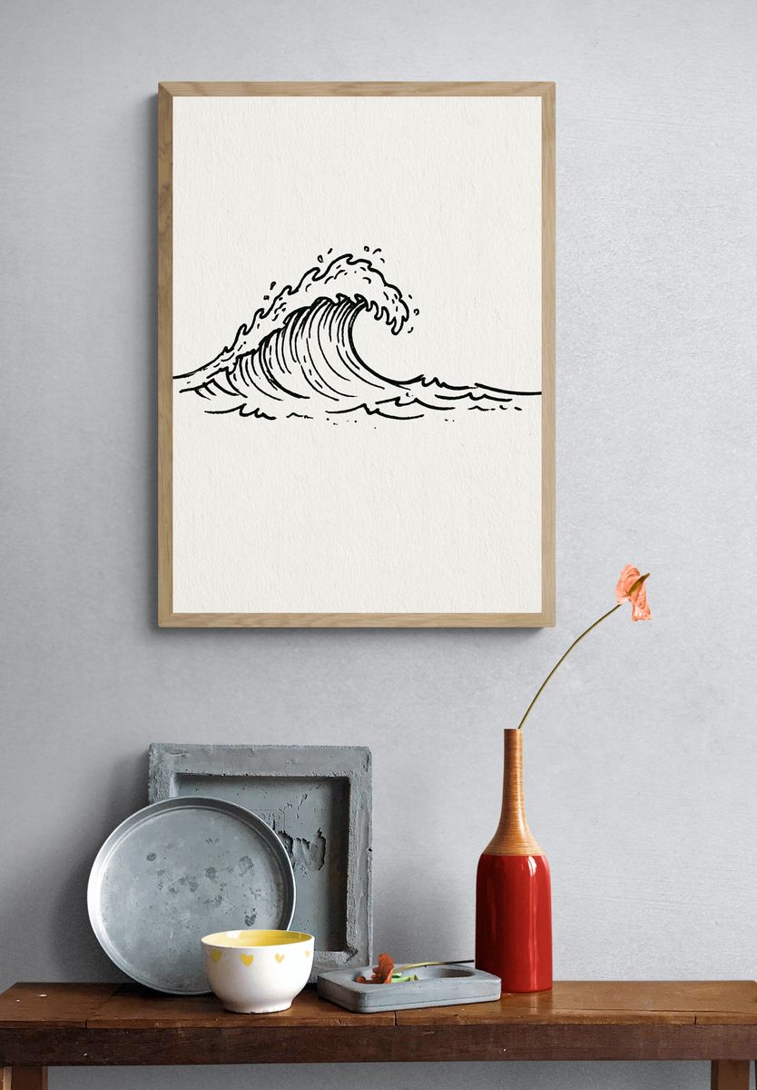 Minimal Wave Ink Poster. — room view 3