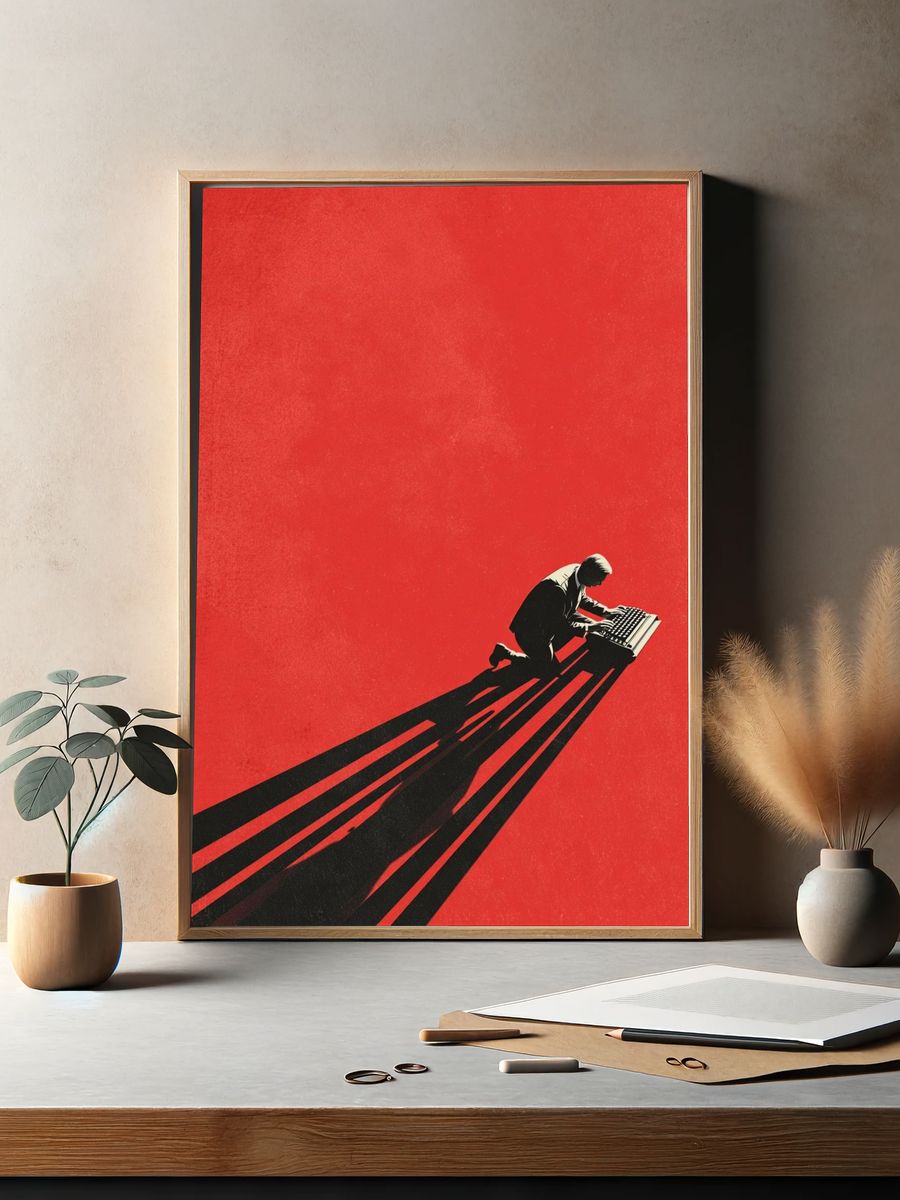 Writer at Work — Minimalist Print. — room view 2