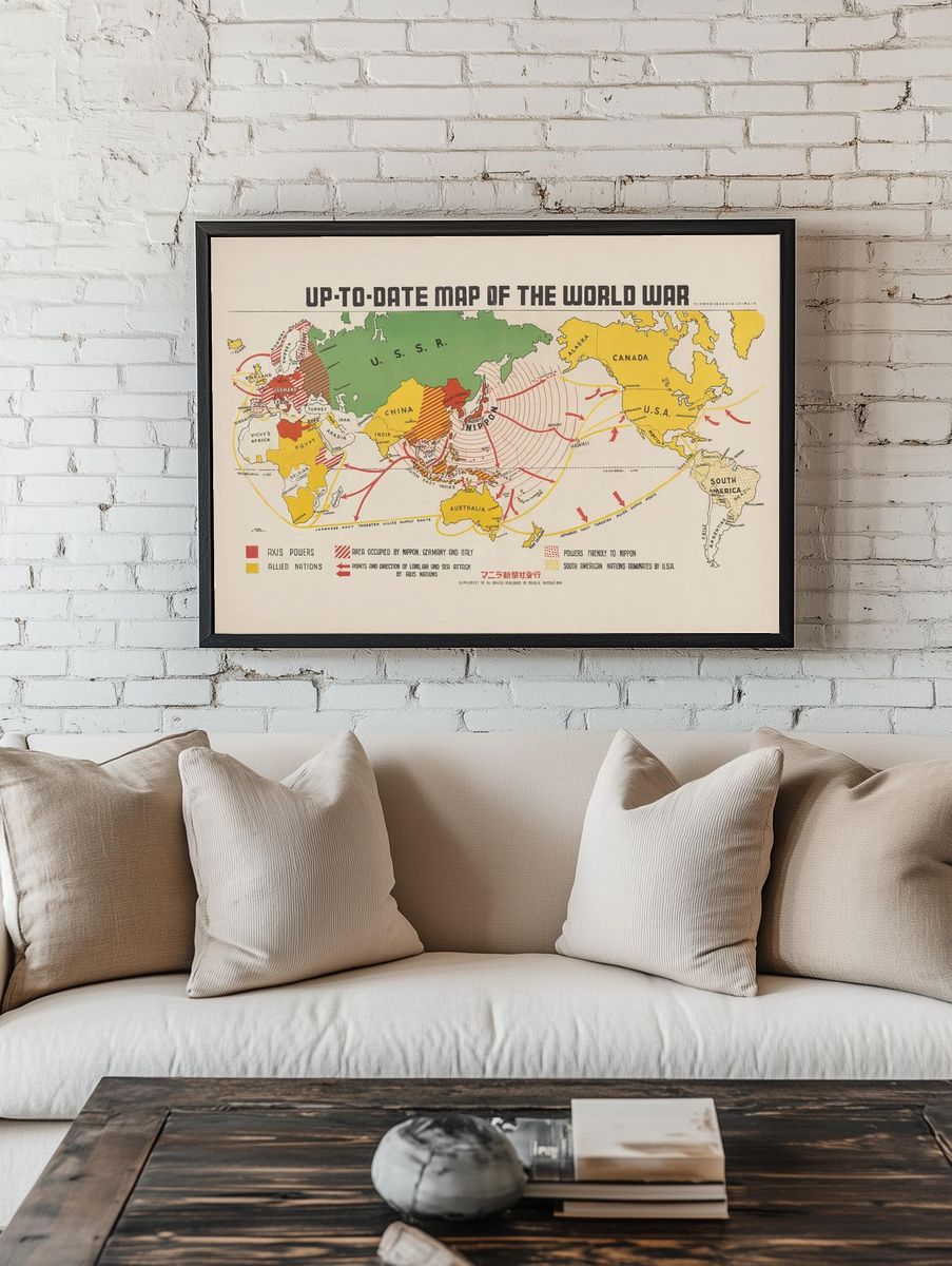 Up-to-date map world war (1942). — room view 1
