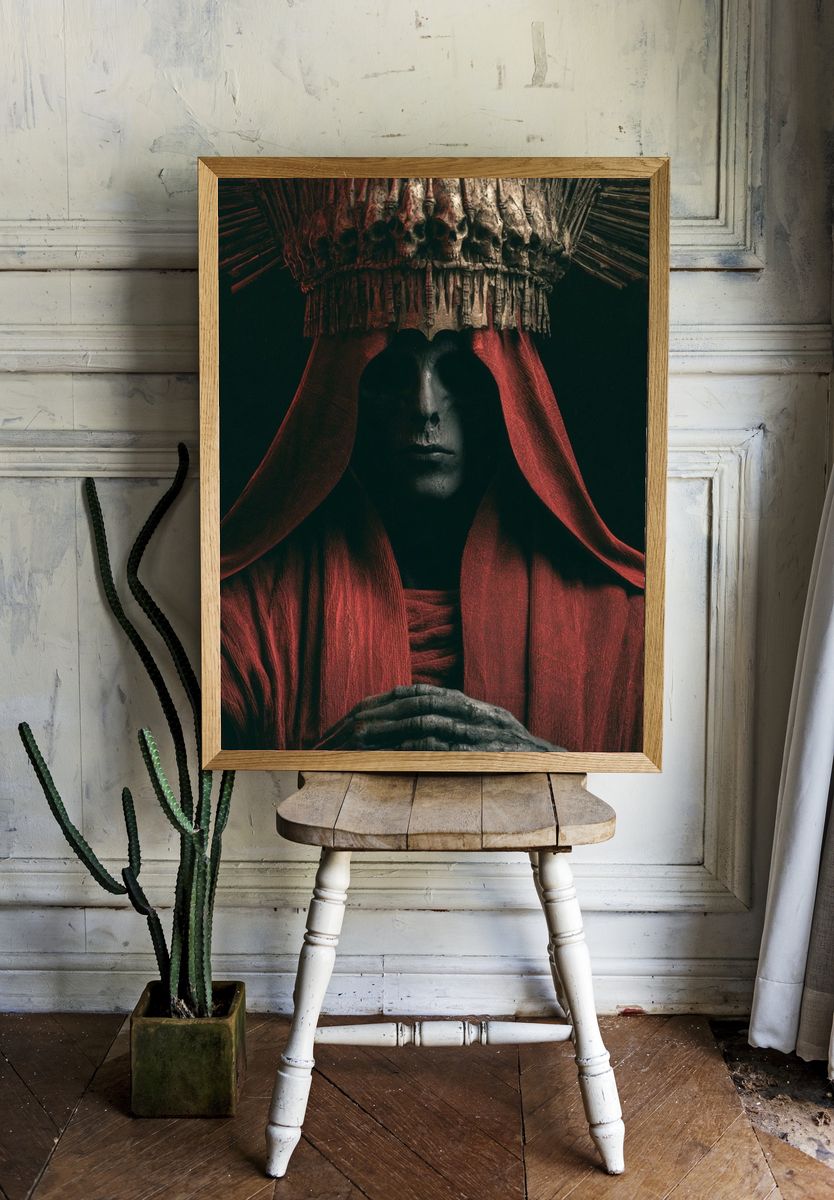 Mystic Hooded Figure — Fine-Art Print. room preview