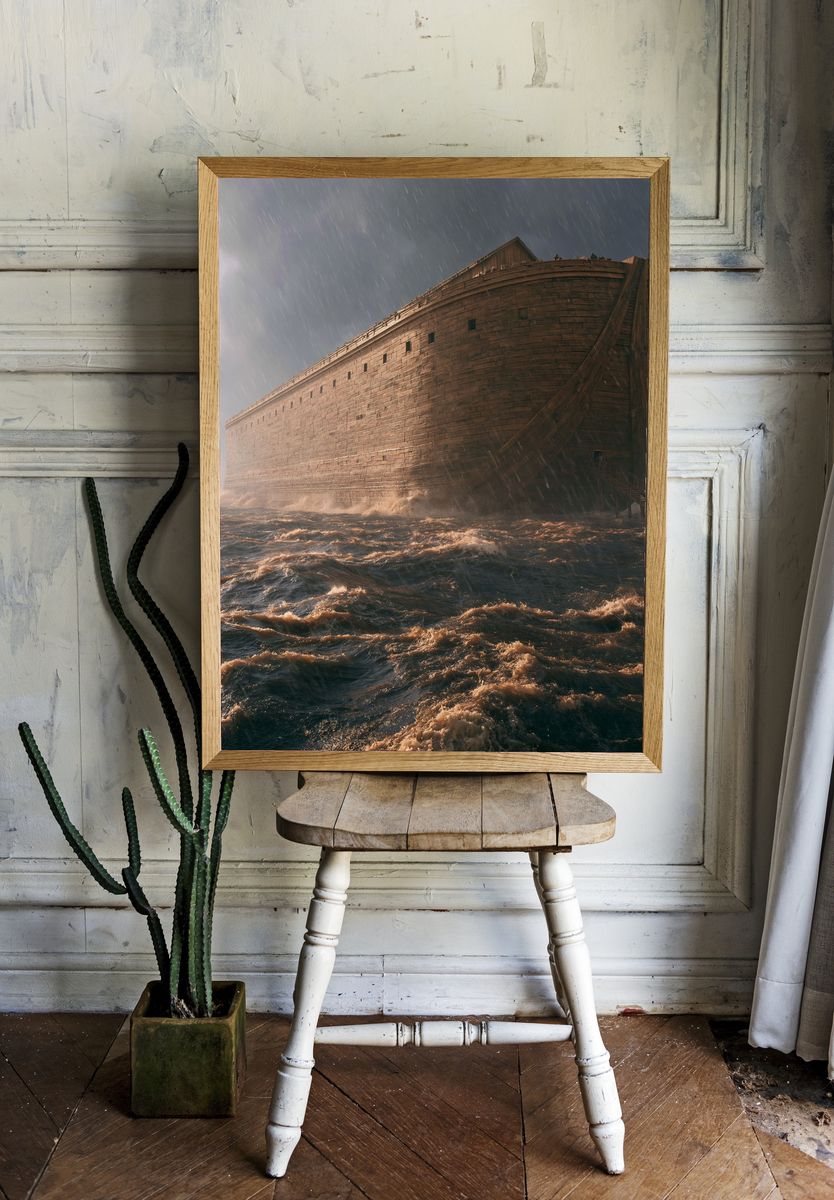 Noah’s Ark Storm Scene Poster. room preview