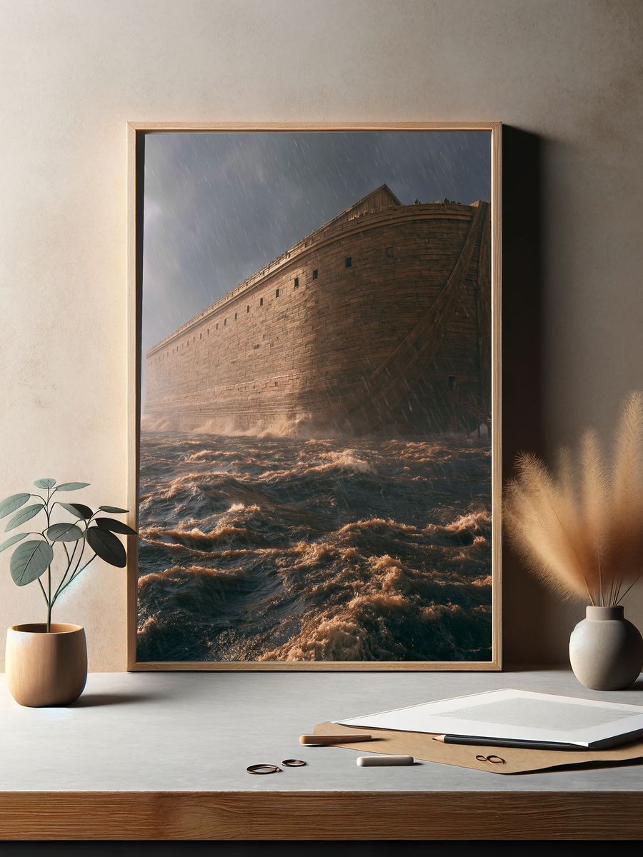 Noah’s Ark Storm Scene Poster. — room view 2