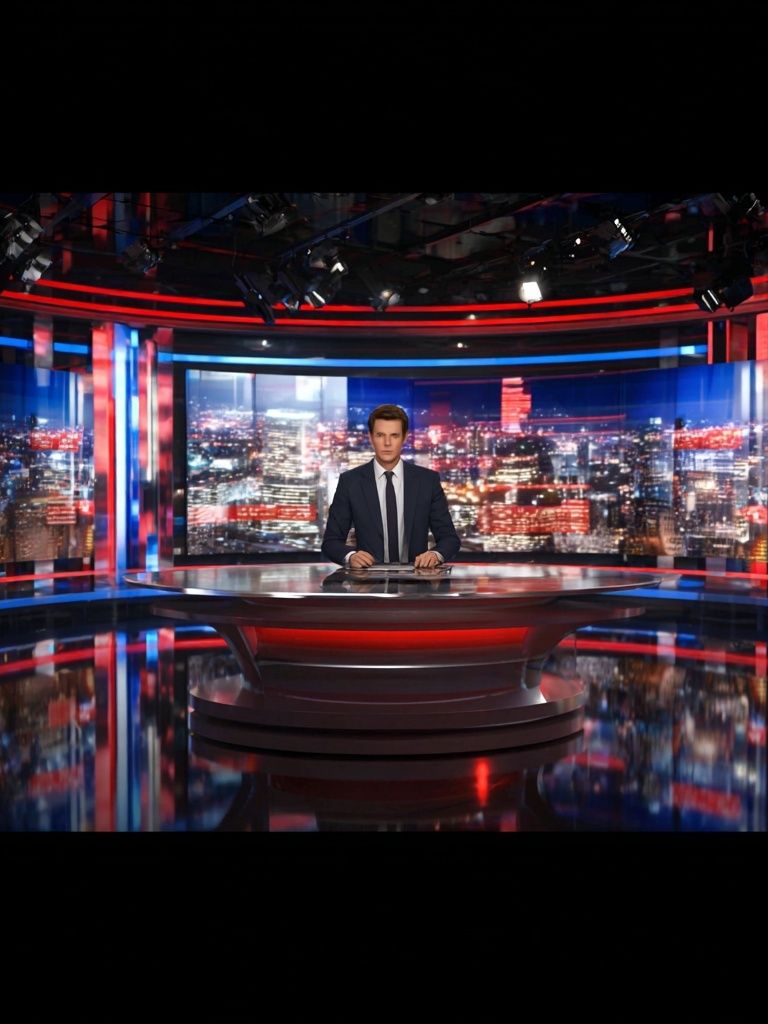 News Anchor Studio — Photography Print. poster — photography art