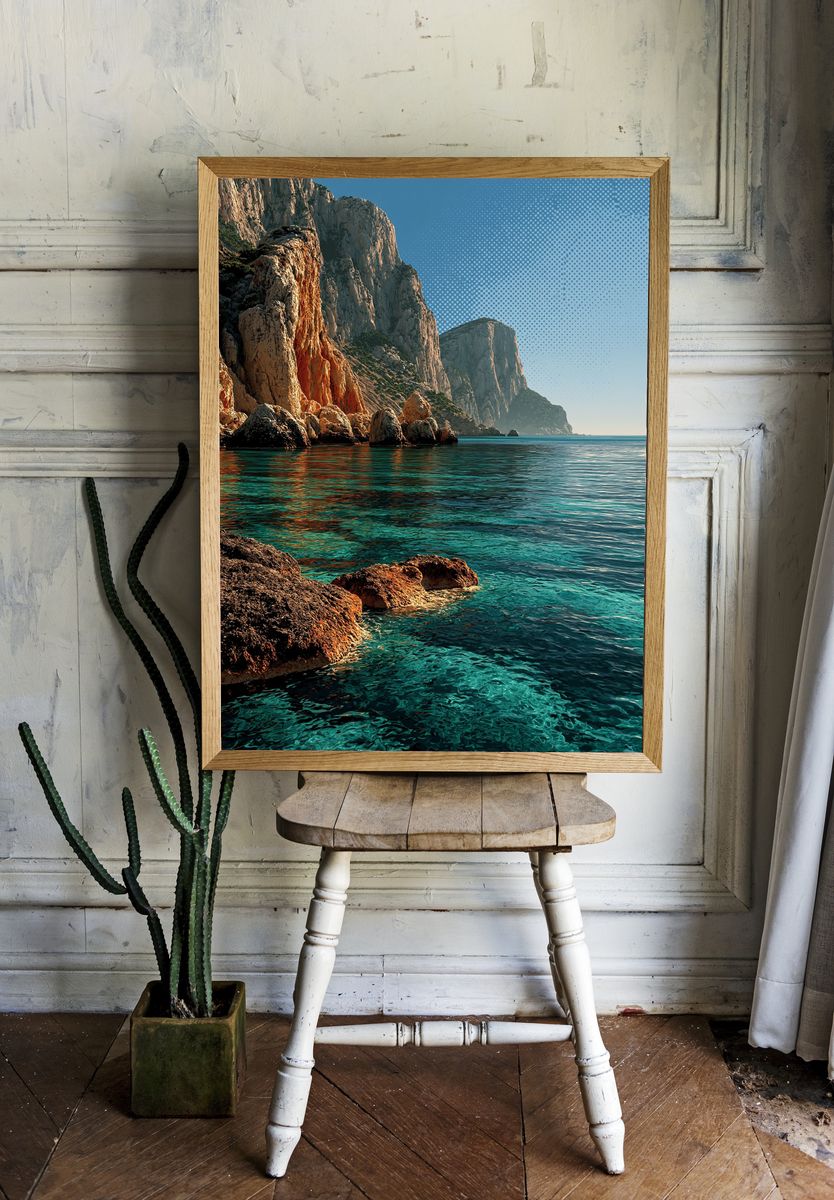 Coastal Cliffs Seascape Poster. room preview