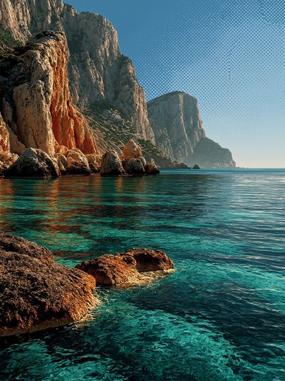 Coastal Cliffs Seascape Poster. poster