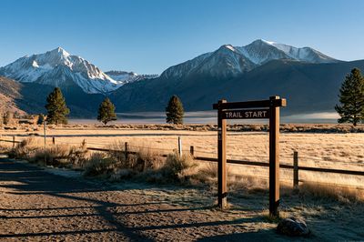 Snowy Mountain Trail Start Poster. poster