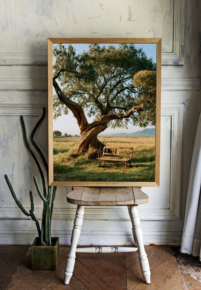 Solitary Tree Landscape Poster. — room view 1