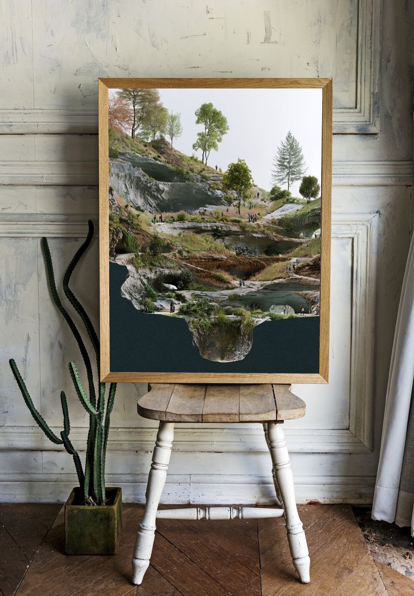 Floating Terraced Landscape Print. — room view 1