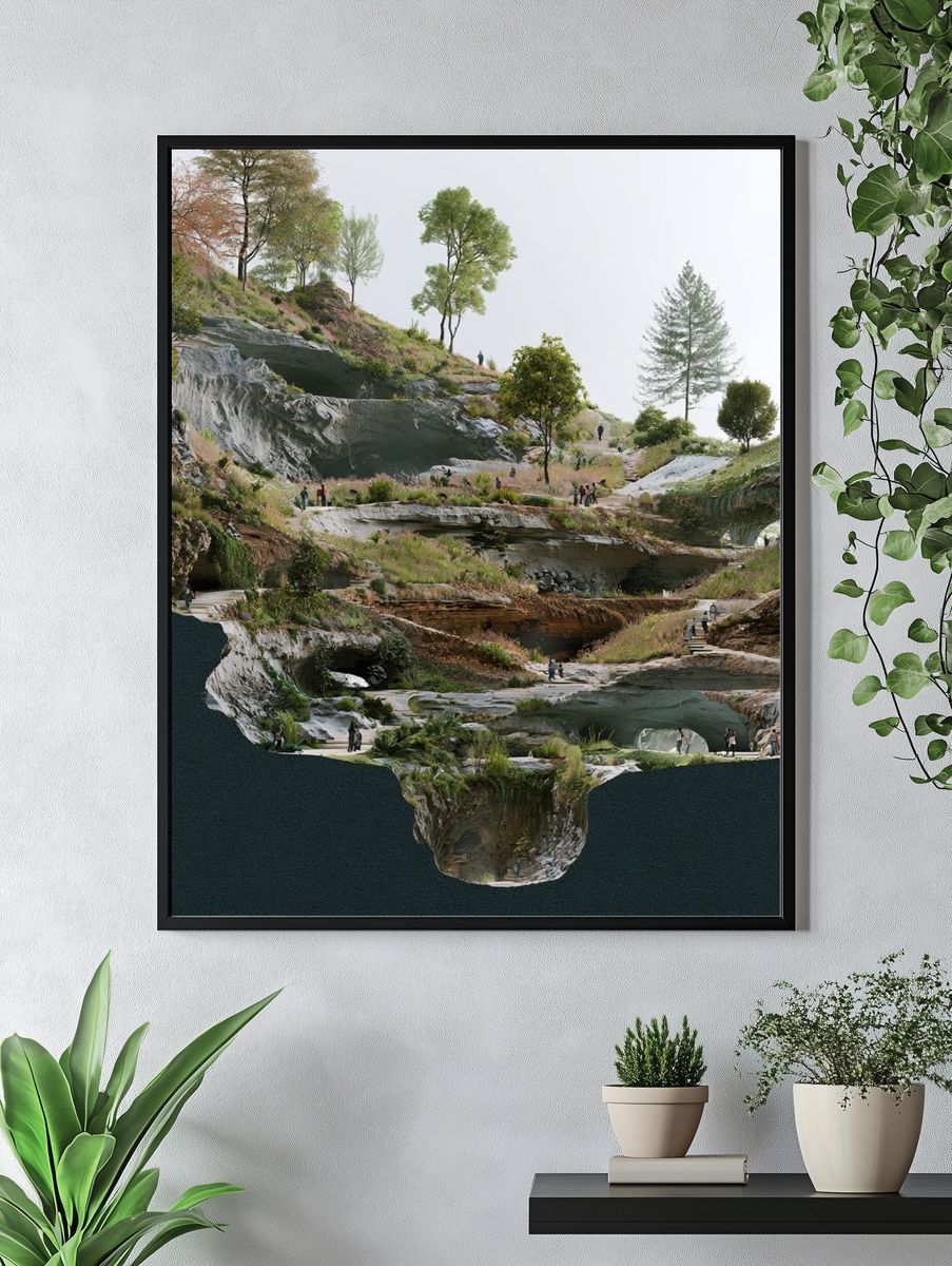 Floating Terraced Landscape Print. — room view 4