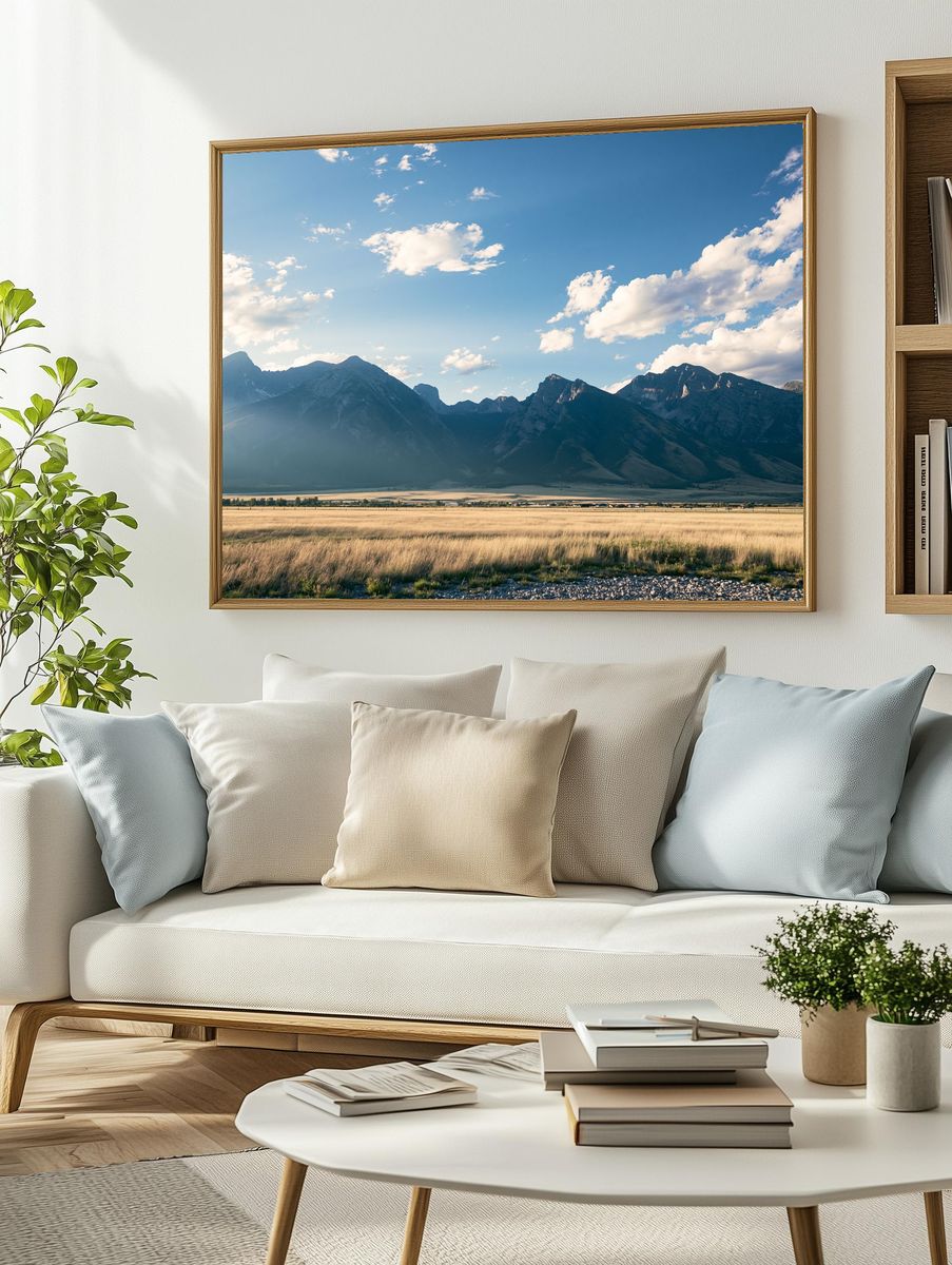 Mountain Meadow Sky Print. — room view 2