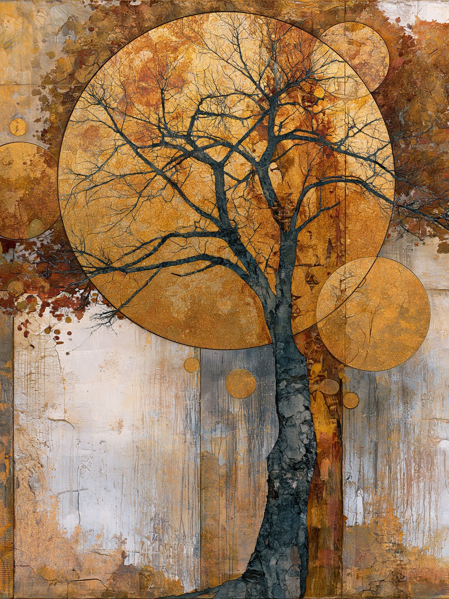 Autumn Tree Geometry Print. poster detail