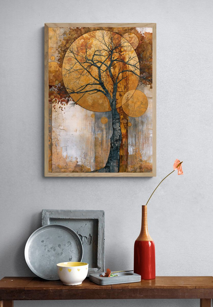 Autumn Tree Geometry Print. — room view 3