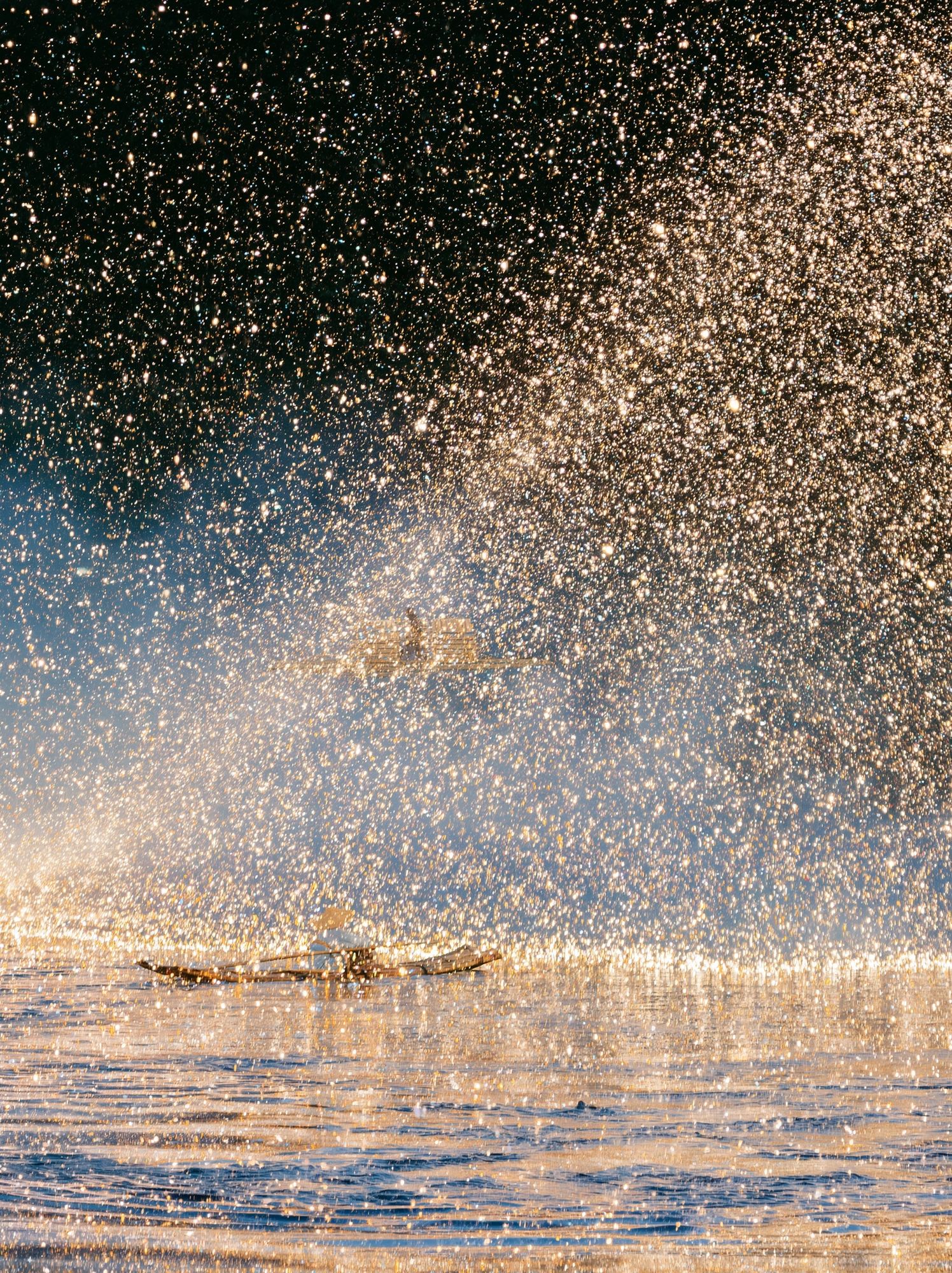 Golden Sea Spray Photography Poster. poster detail