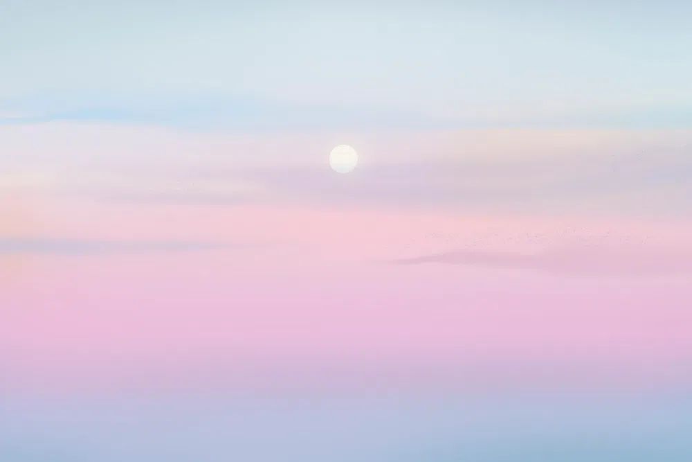 Sunset background on pastel sky. poster — nature art