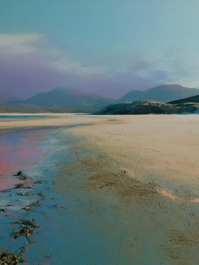 Pastel Coastal Landscape Print. poster detail