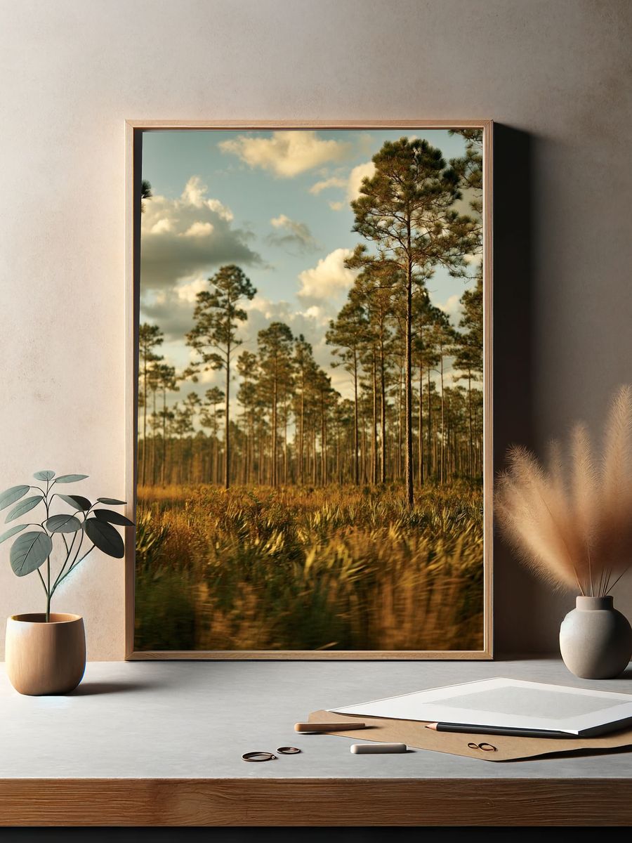 Pine Forest at Golden Hour Poster. — room view 2
